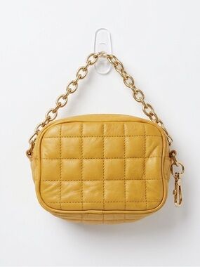 BCBGMaxAzria Mona Mini Cosmetic Crossbody Bag Mimosa Yellow Faux Leather